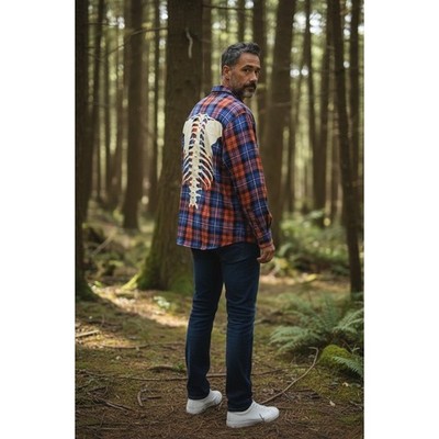 Urban Outfitters Plaid  Graphic Layered Sleeve Shirt Mens Medium Streetwear