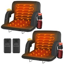 Heated Stadium Seat with Backrest - Dual-Sided 3-Level Heating, 20000mAh Port...