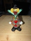 Vintage Collectible Handblown Murano Venetian Art Glass Clown Figurine 7”