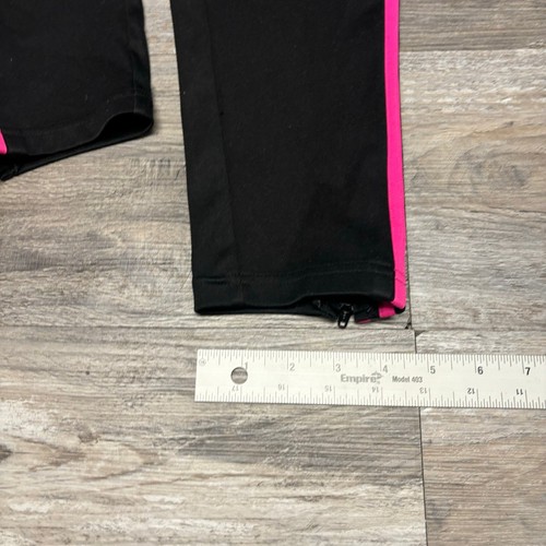 Adidas Tiro 15 Climacool Black Hot Pink 3 Stripes Girls M Ankle Zip Track Pants - Picture 14 of 14