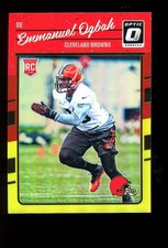 2016 Donruss Optic 115 Emmanuel Ogbah Cleveland Browns RC Rookie Red Yellow Holo
