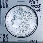 1887 BU GEM MORGAN SILVER DOLLAR UNC MS+++ U.S. MINT RARE COIN 7111