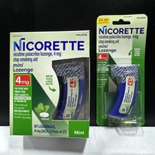 Nicorette Mini Nicotine Lozenges Stop Smoking Aid 4mg Mint Flavored Exp.04/2026