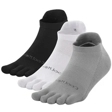 Toe Socks for Men Women Coolmax Five Finger Socks 3 Pairs Athletic Breathable...