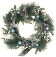 National Tree Company Artificial Decorated Evergreen Christmas Wreath, with B...