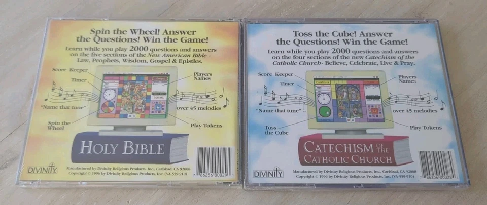📀 Catholic Challenge Bible Game & Catechism Game (2 PC CD-ROMs, 1996, Divinity) - Image 2 of 3