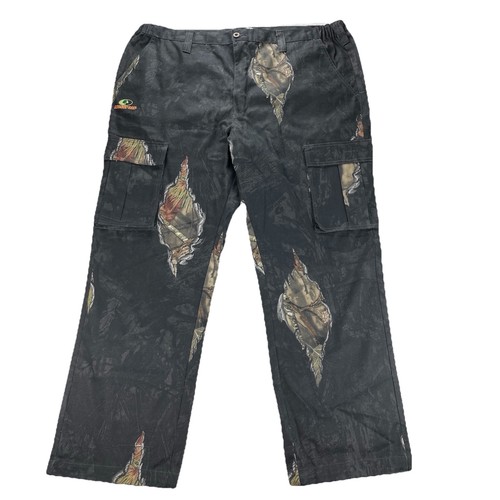 (2) Mossy Oak Camo Break-Up Eclipse Black Cargo Pants Size XXL 44/46 Hunting EUC - Picture 5 of 15