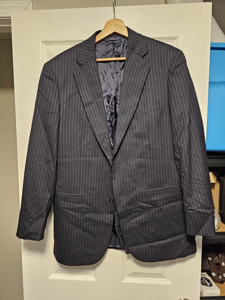 BROOKS BROTHERS 346 Suit Men's 38R Wool (97%) Stretch Black 2 PIece 32x31 Pants - Image 2 of 4