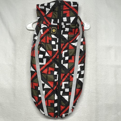 Geometric Dog Jacket Large Reflective Waterproof Hooded Leash Hole Pet Vest