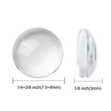 DOMED CABOCHON CLEAR GLASS OVAL ROUND & SQUARE 8mm 10mm 12mm 14mm 20mm 25mm  C05