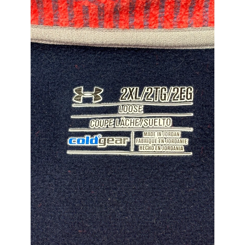 Pullover Under Armour ColdGear Para Hombre 2XL Naranja Azul Marino 1/4 Cremallera Polar Manga Larga Foto 3 de 4