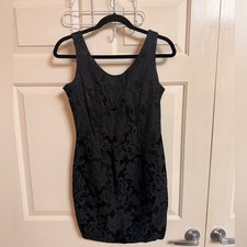 VTG 90s Jessica McClintok Gunne Sax Black Brocade Boning corset Dress