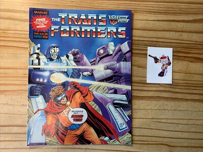 Transformers UK # 65 With Free Gift , Silverbolt Character Card, Comic VFN- 1986