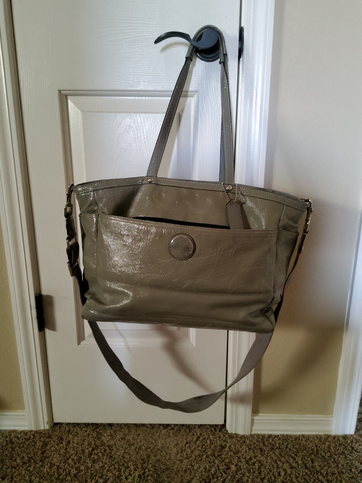 Coach Large Leather Multi-function Purse Briefcas… - image 1