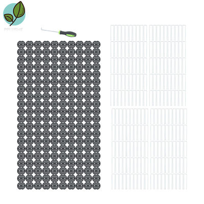200 Pcs Landscape Garden Staples Plastic Fixing Gasket W/ Pick Hook 6 Inch