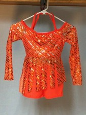 Orange  Gold Youth Jazz/Tap/Musical Theatre Dance Costume