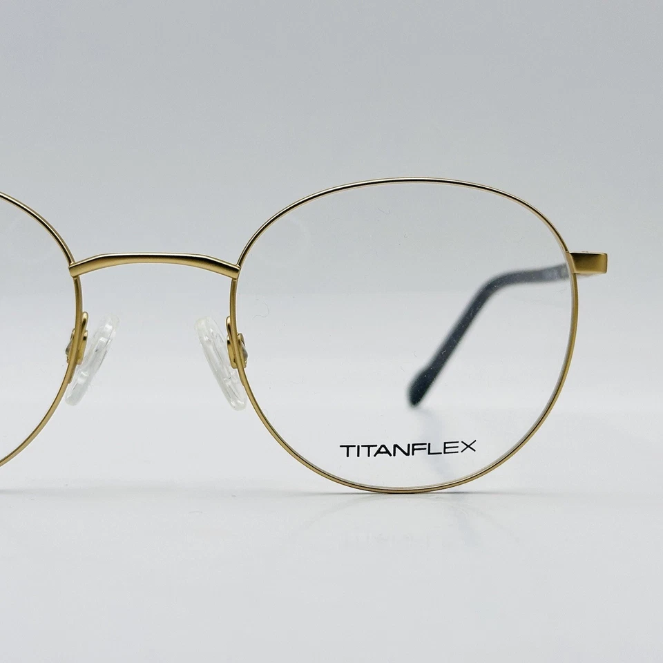 Anteojos Mujer Redondos Dorado Gris Panto TITANFLEX Mod. 820878 NUEVO Foto 2 de 4