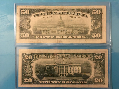 1977 $50 Dollar star Note and 1981 $20 Dollar note both for sale