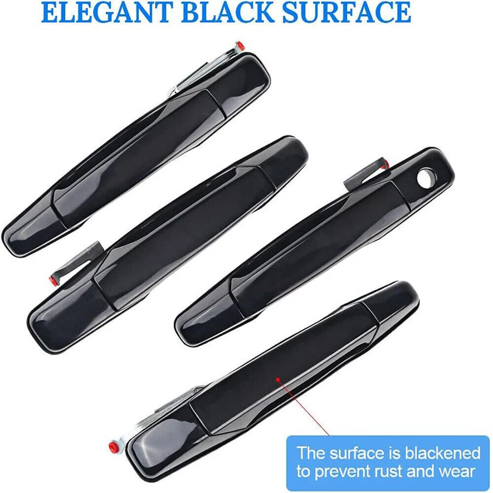4PCS Door Handle Gloss Black Fits For 2007-2013 Chevy Tahoe Silverado GMC Yukon - Image 4 of 4