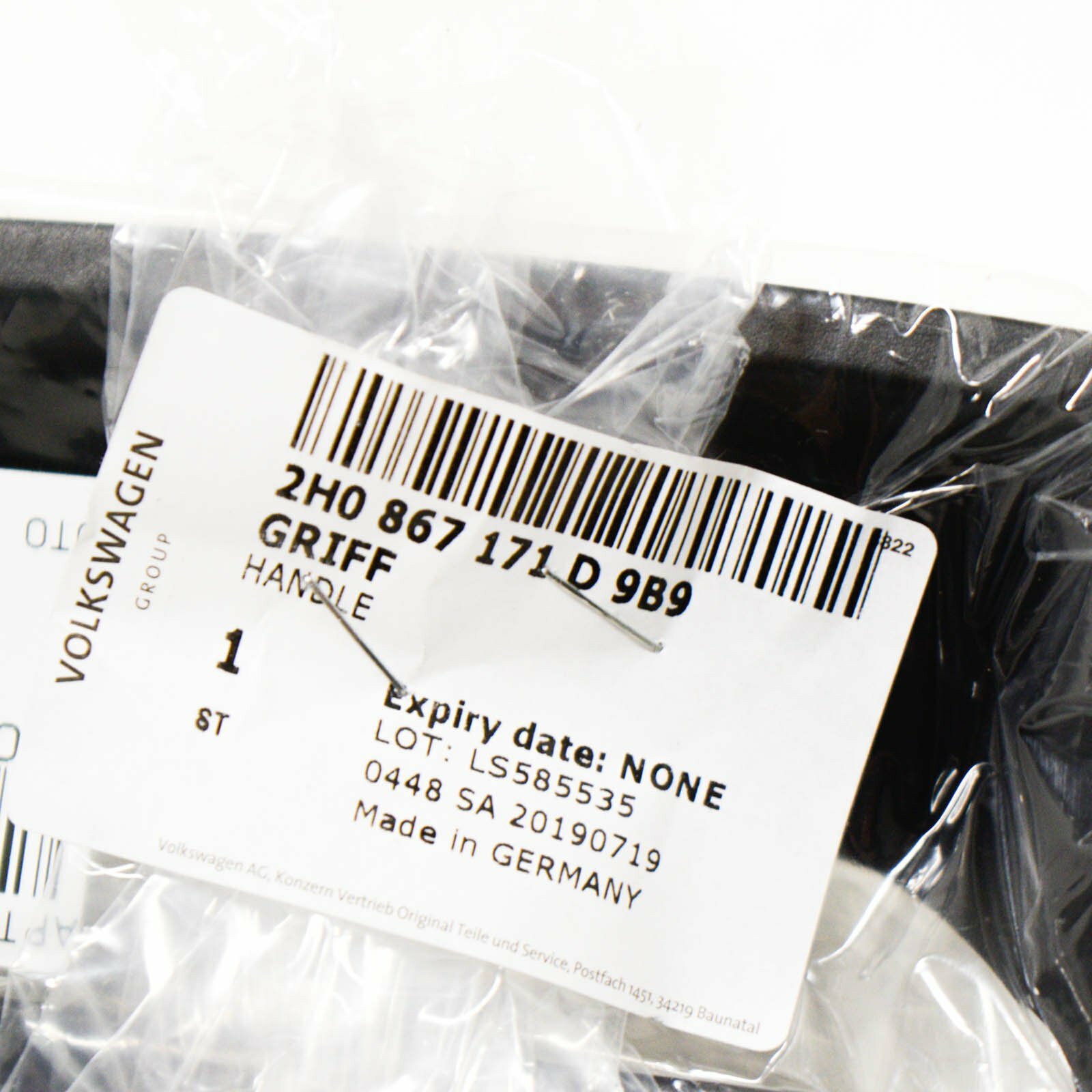 NEW VOLKSWAGEN AMAROK INTERIOR FRONT DOOR PULL HANDLE 2H0867171D9B9 ORIGINAL