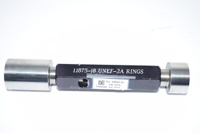 PMC Industries 1.1875-18 UNEF-2A Go NO Go Smooth Pin Gage Check Plug Go 1.1178 N