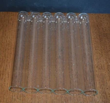VTG High Quality Glass Cigar Tubes (6) NO TOPS NEW 7"x 1"