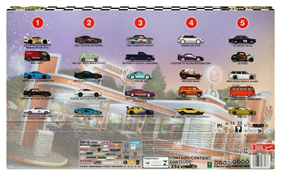 Hot Wheels Boulevard 25-Car Factory Set HRW96 Real Riders 1:64