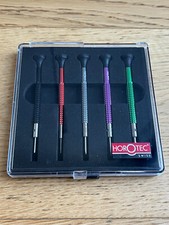Horotec MSA01.020-B Set of 5 Screwdrivers with Ball Bearings, 1.00 to 2.00mm