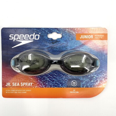 Speedo Junior (6-14) Sea Spray Goggles UV Rays Black/Grey