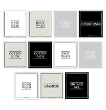 Luxury 100% Waterproof BATHROOM Labels | Pump Bottle Labels | Jar Labels Sticker