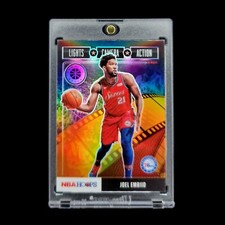 Joel Embiid 2019-20 Premium Stock Lights Camera Action Silver Holo Prizm SP #27