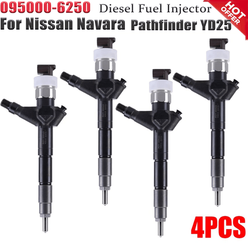 4x For Nissan Fuel Injector 095000-6250 16600-EB70A YD25DDTI Navara D22 D40 - Picture 2 of 4
