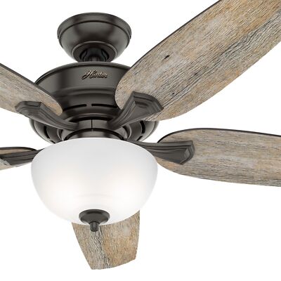 Hunter Fan 54 inch Casual Noble Bronze Indoor Ceiling Fan with Light and Remote
