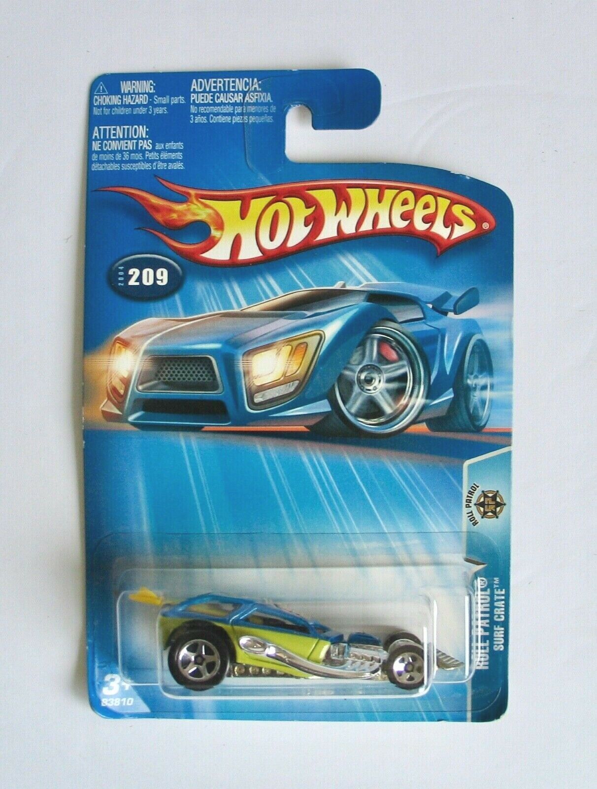 2004 Surf Crate Roll Patrol Diecast Metal Car Hot Wheels Surfboard Surfer NOS
