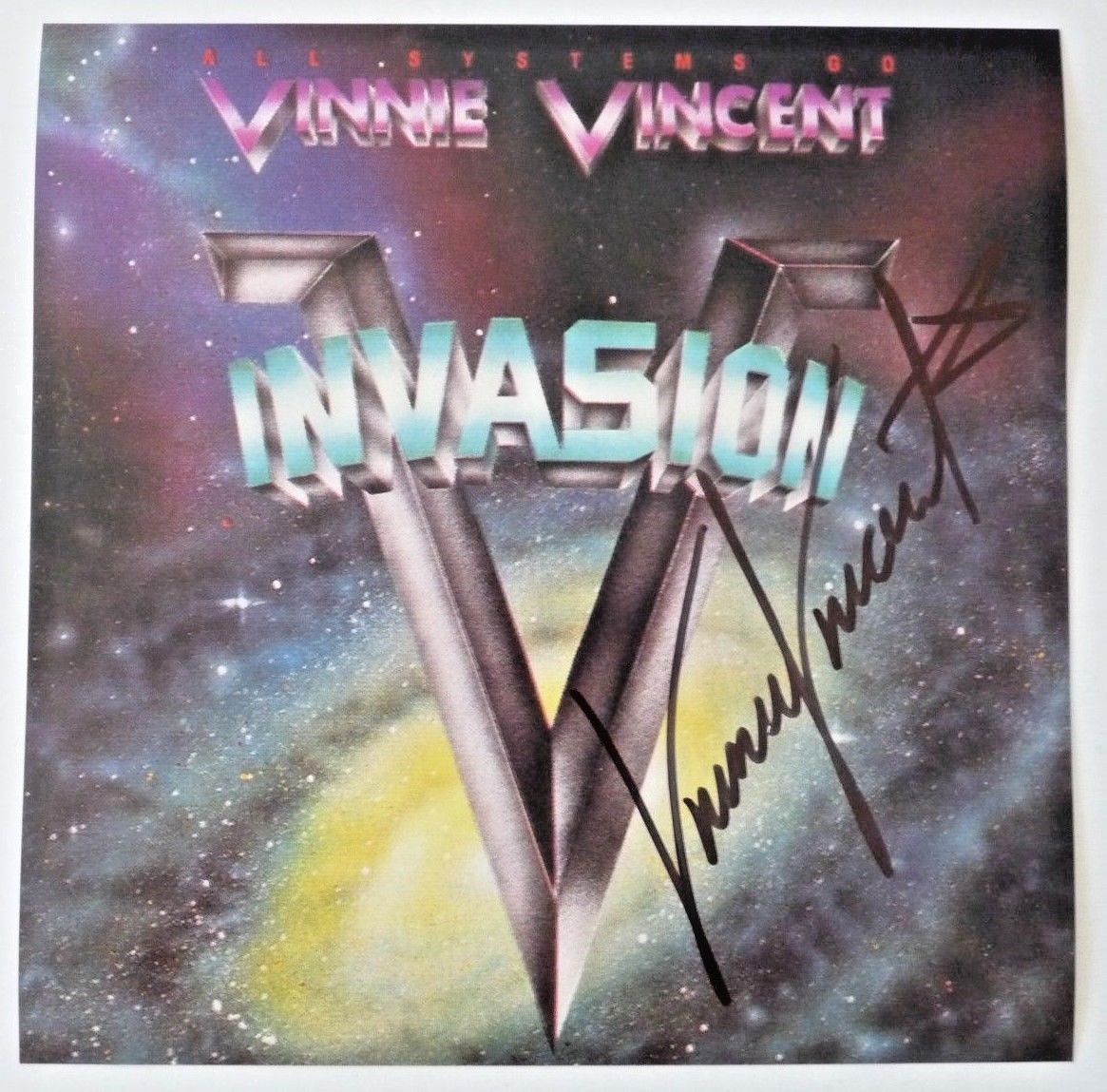 Vinnie Vincent KISS Autographed Signed 12x12 LP Photo Guaranteed