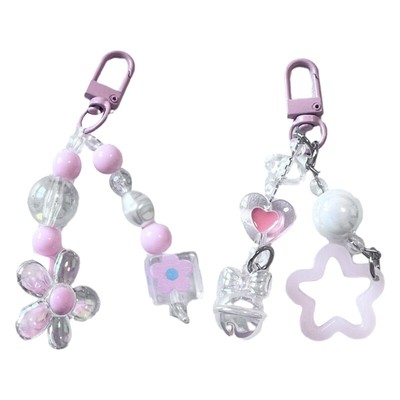 Unique Floral Pattern Keyrings Portable Key Holder for Women Girls