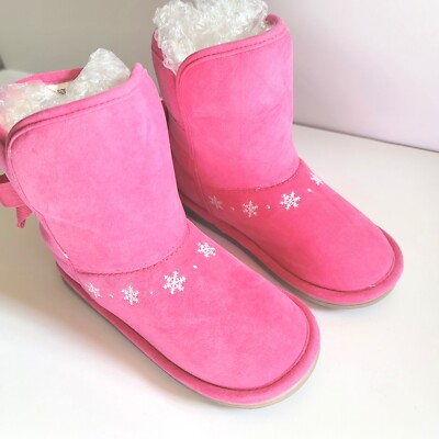 Gymboree Girls Sz 11 Fair Isle Flurry Pink Snowflake Boots Winter NWT