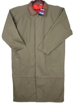 Vintage Marlboro Gear Western Duster Olive Drab Trench Coat Size Small