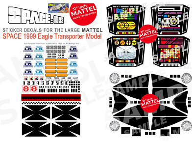 MATTEL - SPACE 1999 EAGLE - FULL STICKER DECAL SET - Super Color & Sharp Detail