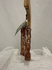 Old World Christmas Bacon Strip Metallic Glass Ornament