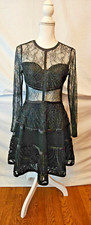 Half price Sale Alexis Beautiful Black Long Sleeve A-line Lace Dress Size Medium