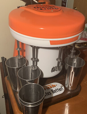 VTG Orange Crush STERLING MULTIMIXER ICE CREAM SODA FOUNTAIN MILKSHAKE Sign