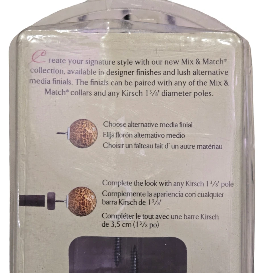 Nuevo globo de níquel cepillado satinado con acabado Kirsch redondo para postes de 1 3/8 Foto 2 de 4