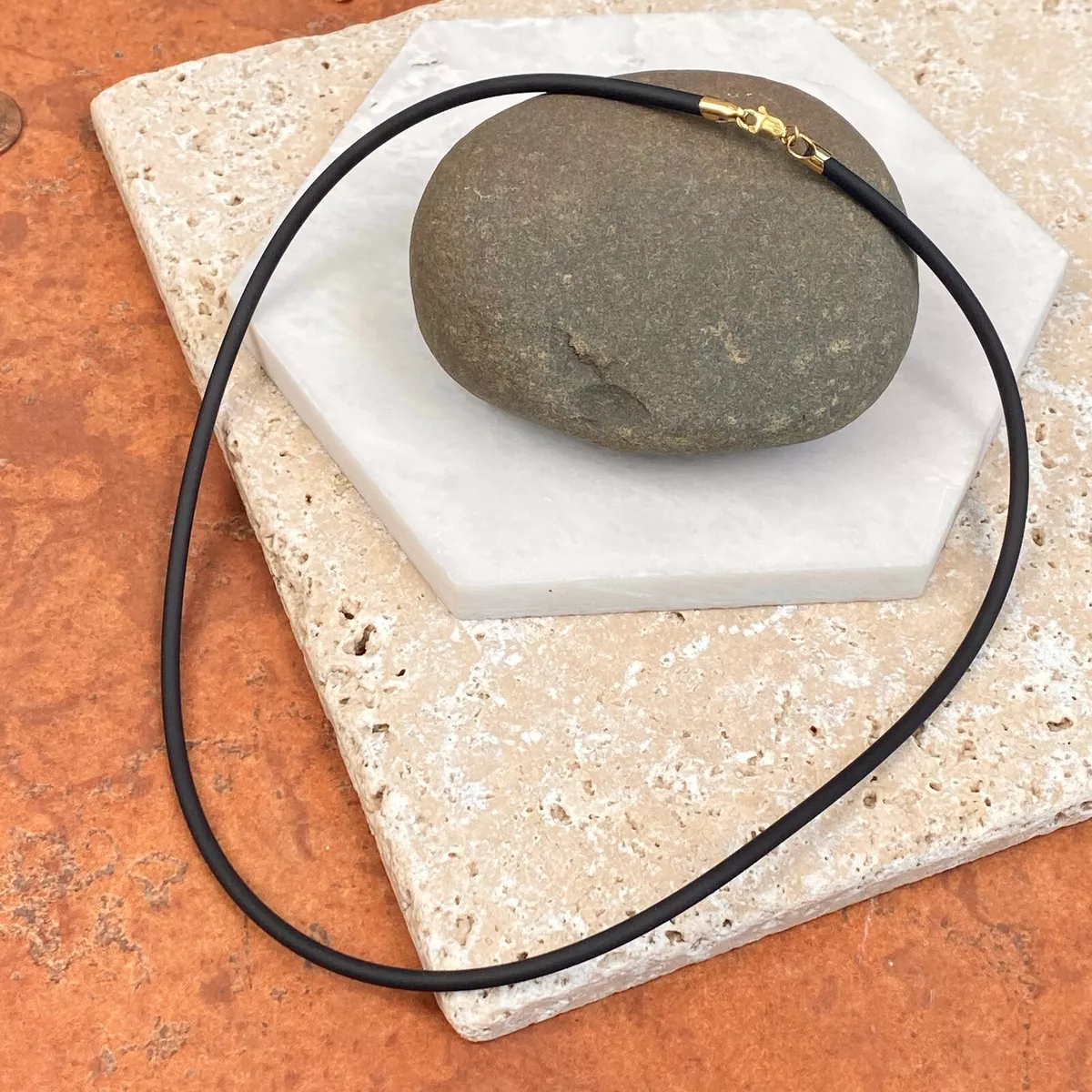 Rubber necklace cord hotsell with gold clasp