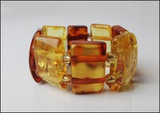 Natural handmade Baltic Amber elastic ring