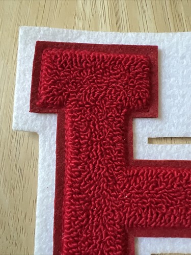 Giacca Lettera H "H" Toppa Feltro Rosso Scuola Superiore - Foto 2 di 10