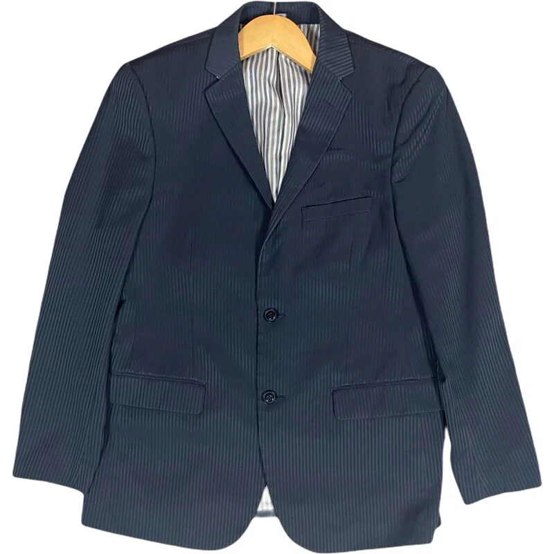 WEST END МУЖСКОЙ BLAZER СПОРТИВНАЯ КУРТКА ТЕМНО-СИНИЙ В ПОЛОСКУ 2 ПУГОВИЦЫ КОСТЮМ РАЗМЕР 40R - Изображение 3 из 4