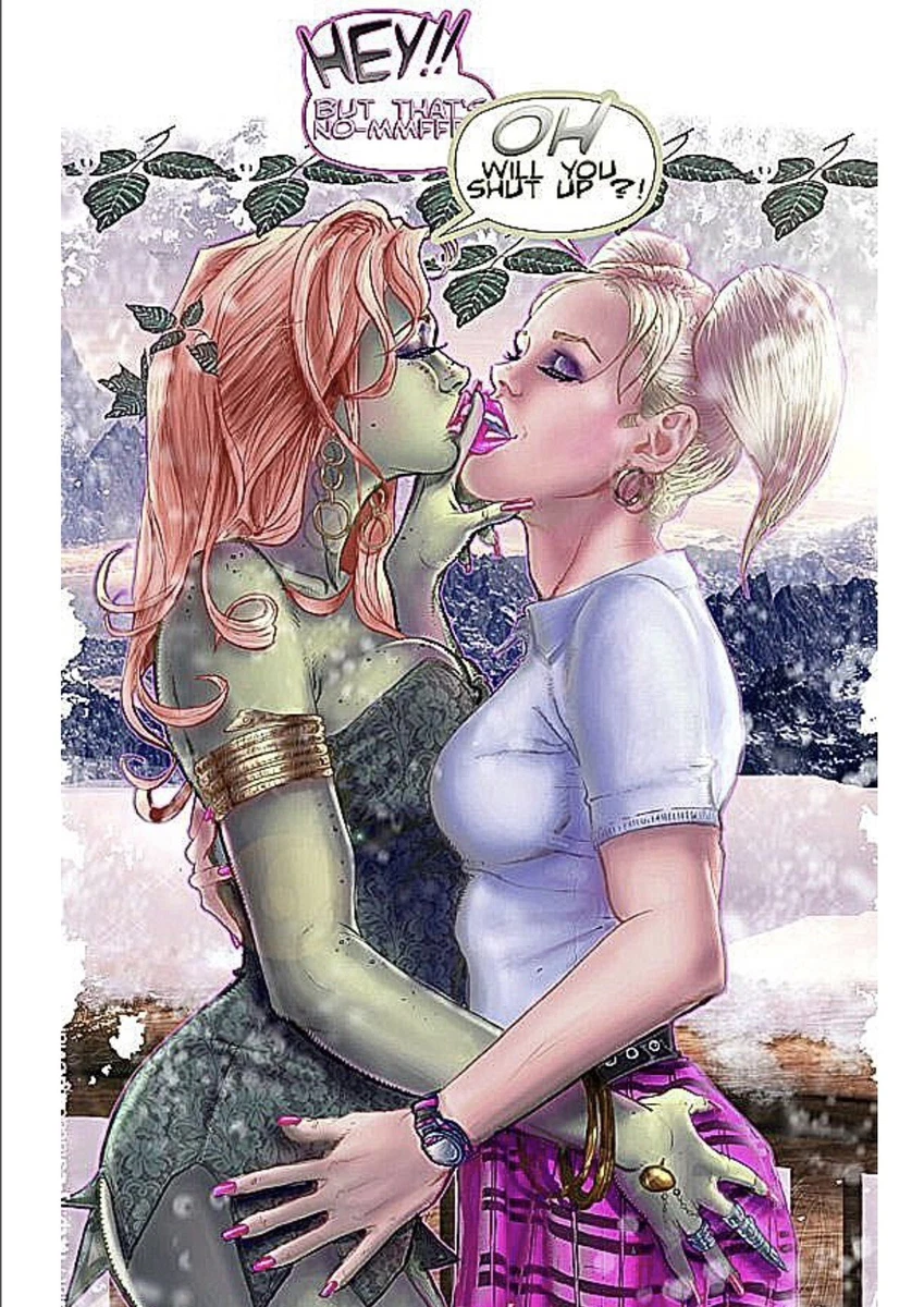 Harley Quinn & Poison Ivy Sexy Lesbian Kissing Boobs Wall Art A4 Poster |  eBay