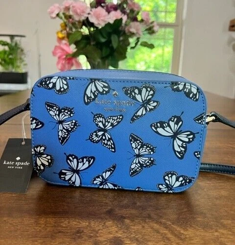 Kate Spade Staci Mini Borsa a tracolla fotocamera Stampa farfalla