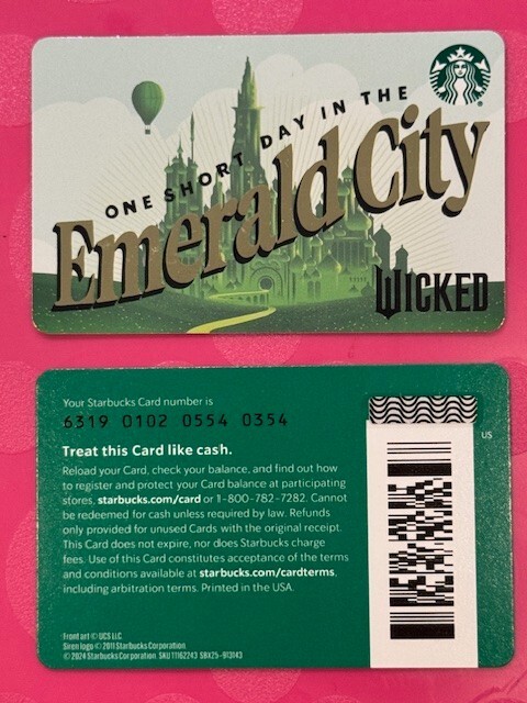Starbucks Card 2024 Wicked Emerald City - NEW Unused MINT